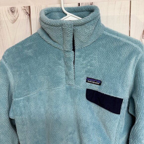 Patagonia Re-Tool Snap-T Pullover Womens Medium (est) Tubular Blue EUC - Picture 2 of 9